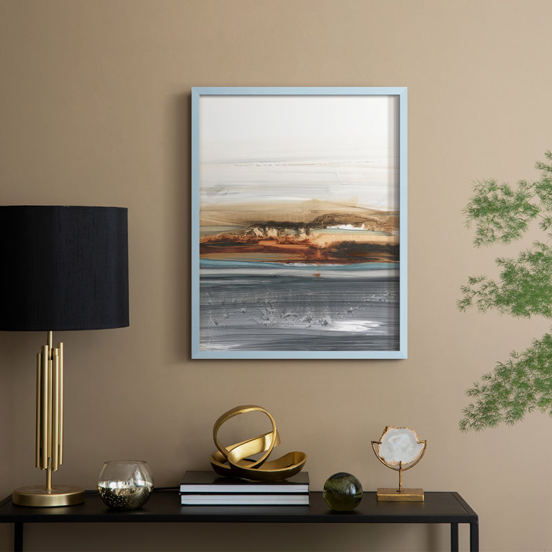 Sienna Dunes II, reproduction encadrée - bois massif, H 15 po x l 12 po, Bleu