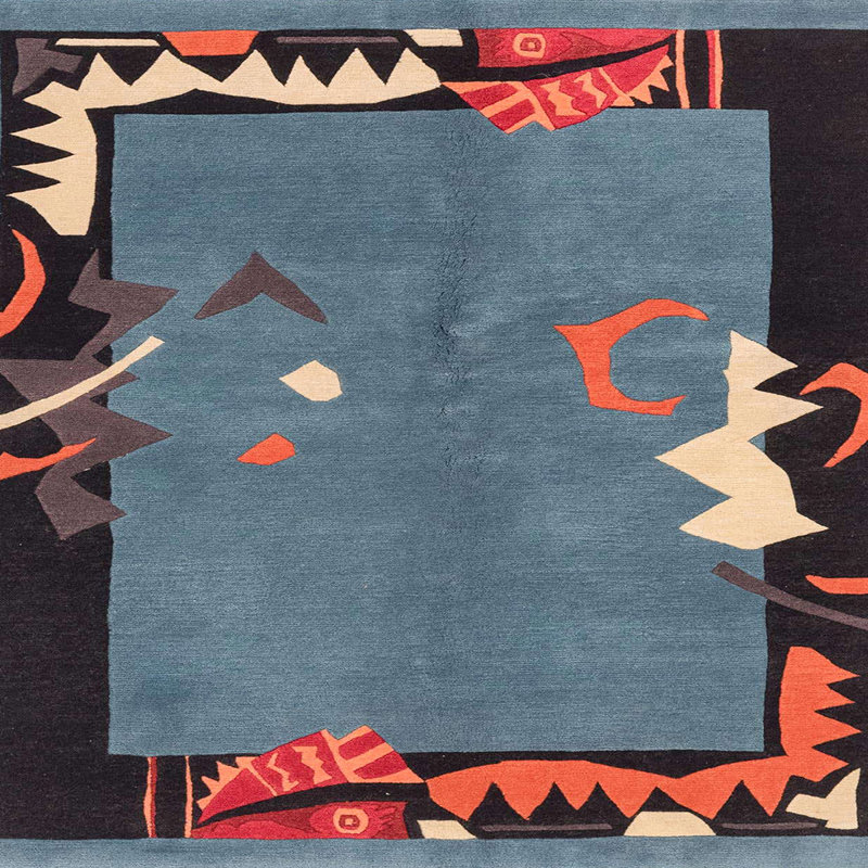 Tapis abstrait moderne 3578, Carré 5 pi