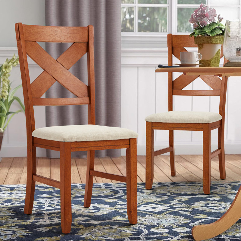 Solid Wood Upholstered Dining Chairs With Non-slip Feet, Side Chairs For Dining Table, Light Yellow