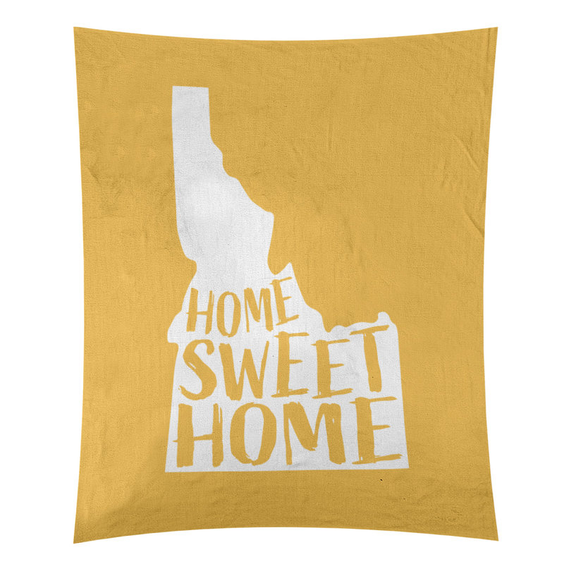 Tapisserie Home Sweet Idaho, H 104 po x l 88 po, Jaune