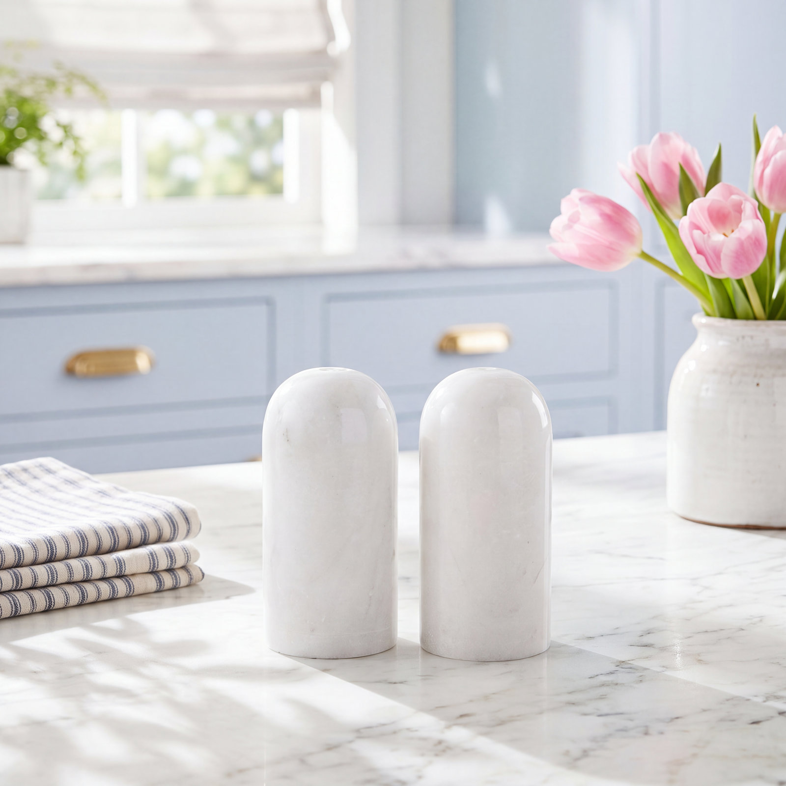 Marble Salt and Pepper Shaker Set