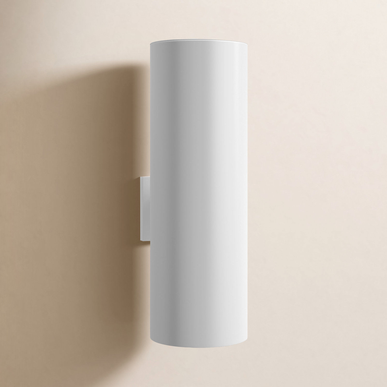 Dylan Cylinder Outdoor LED Wall Light, 18.25" H x 6" W x 6" D, White