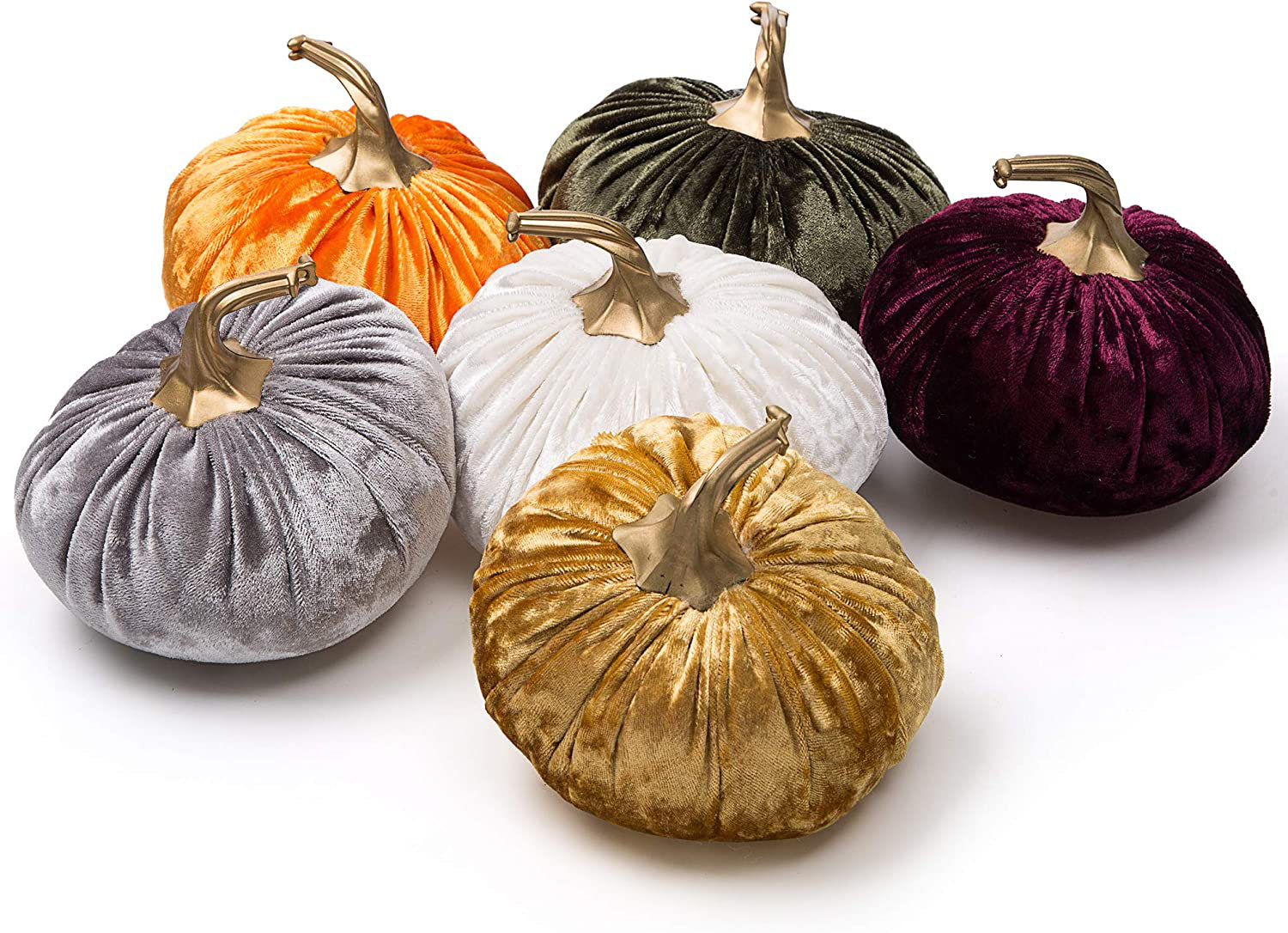 Bibana 6 Pack Velvet Artificial Pumpkins Set (Set Of 6) & Reviews | Wayfair