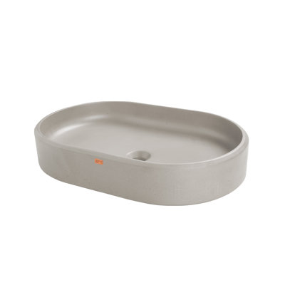 Konkretus Ubud 14.5'' Concrete Oval Bathroom Sink