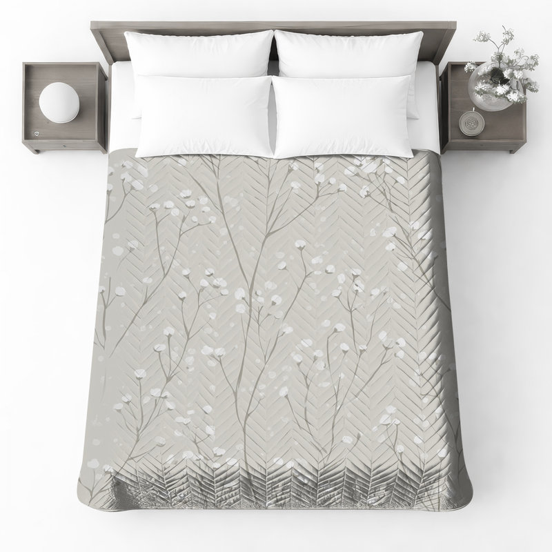 Couvre-lit matelassé blanc Baby's Breath, Lit simple