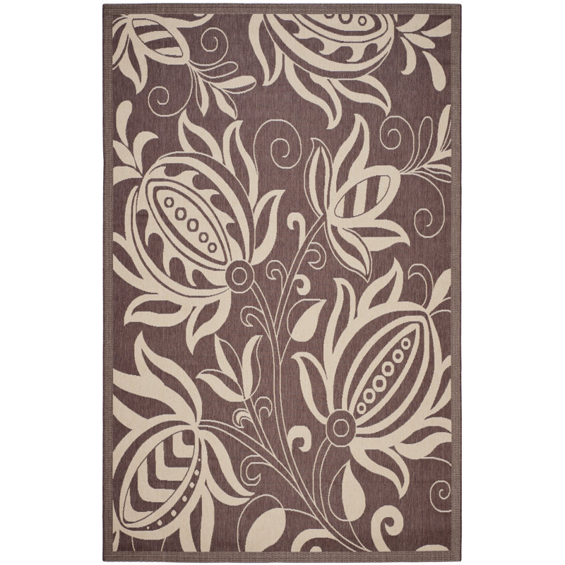 Marpain Performance Floral Indoor/Outdoor Area Rug, Rectangle 5'3" x 7'7"