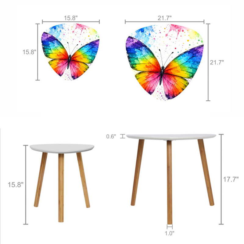 Ensemble de 2 tables basses gigognes Triangle