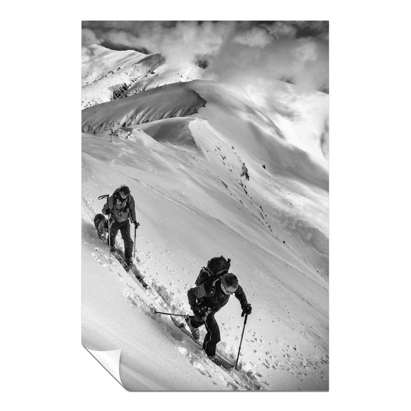 Panther Print Fine Art Prints Black & White Skiers Trekking Artistic Unframed Poster, Pictures For Home Walls, Bedroom, Living Room & Bathroom Decor - No Frame Print