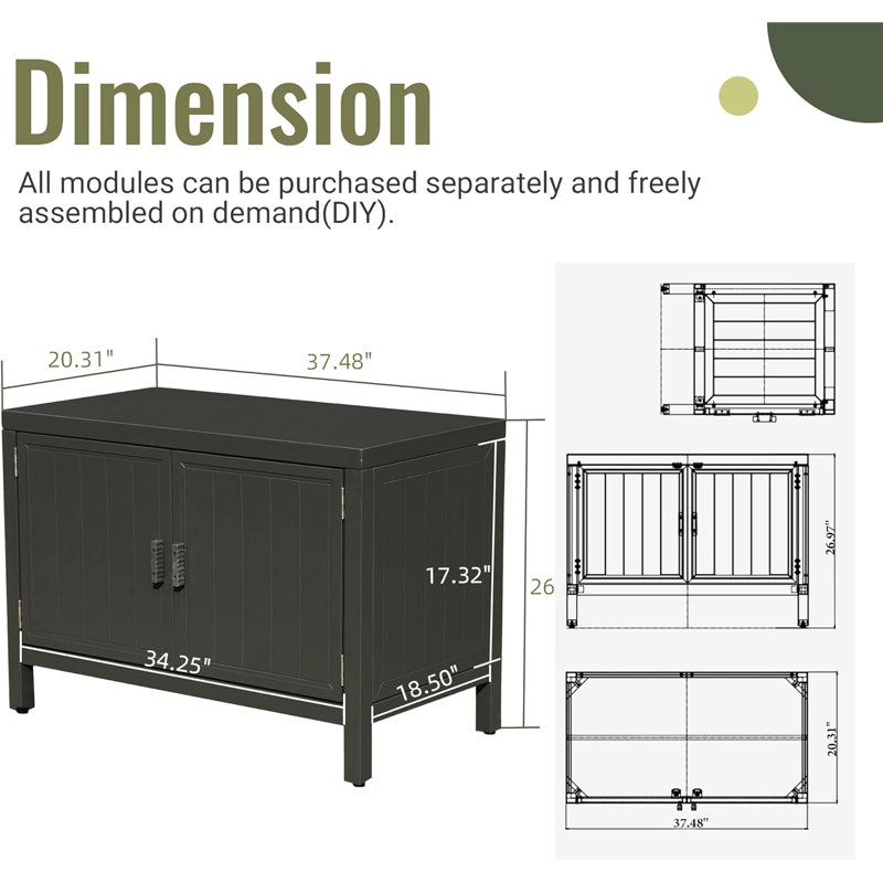 Outdoor Grill Cabinet With Storage And Stability Options - Aluminum Kitchen Island Proof Powder Coated Frame, Food-Safe Countertop, Protective Cover, Leveler Feet, Modular Design Freestanding