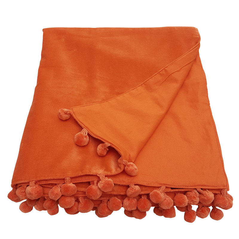 Reith Hand Woven Throw Blanket, Burnt Orange