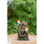 8.3X4.7X13.8" Decorative Woodland Gnome Water Fountain With LED Light, Brown
