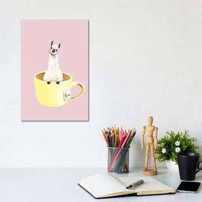 Llama In Cup by Big Nose Work - Wrapped Canvas Gallery-Wrapped Canvas Giclée
