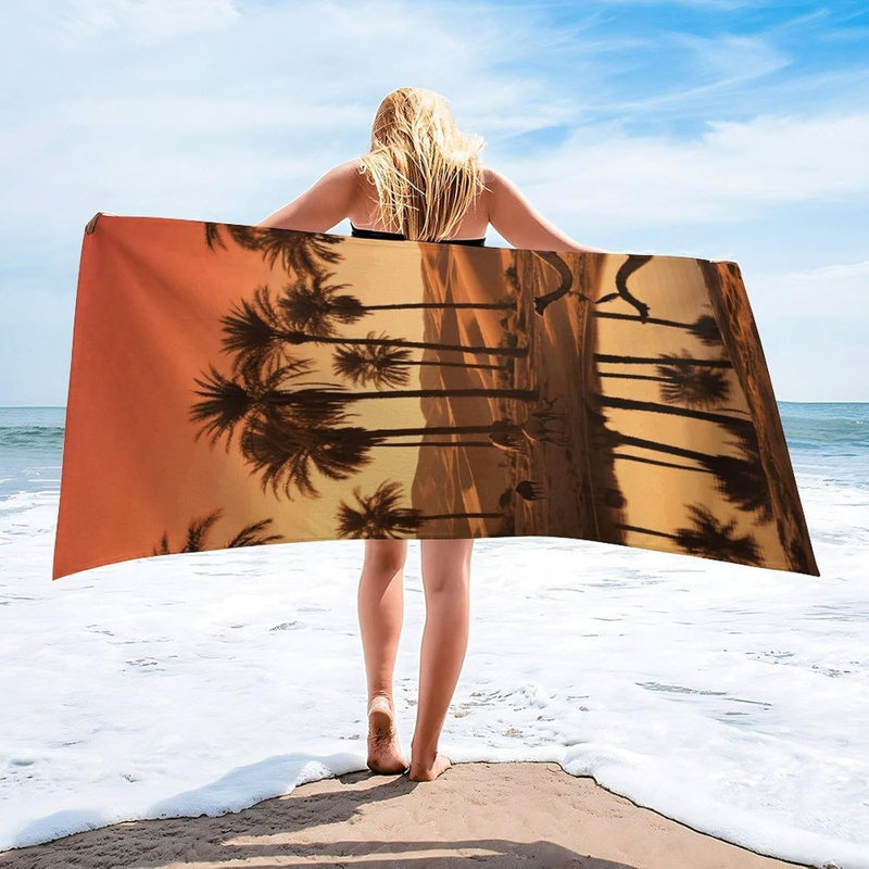 Serviette de plage en microfibre à séchage rapide et serviette de plage Sunset, 60 x 80 po