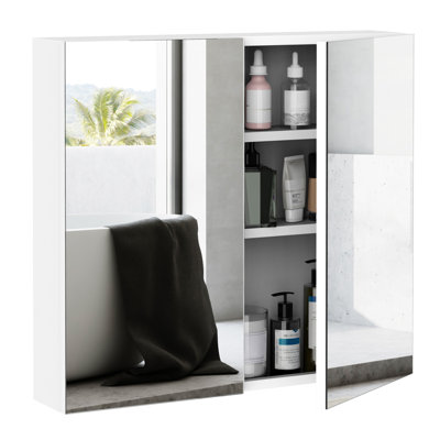 Kleankin Bathroom Mirrored Cabinet
