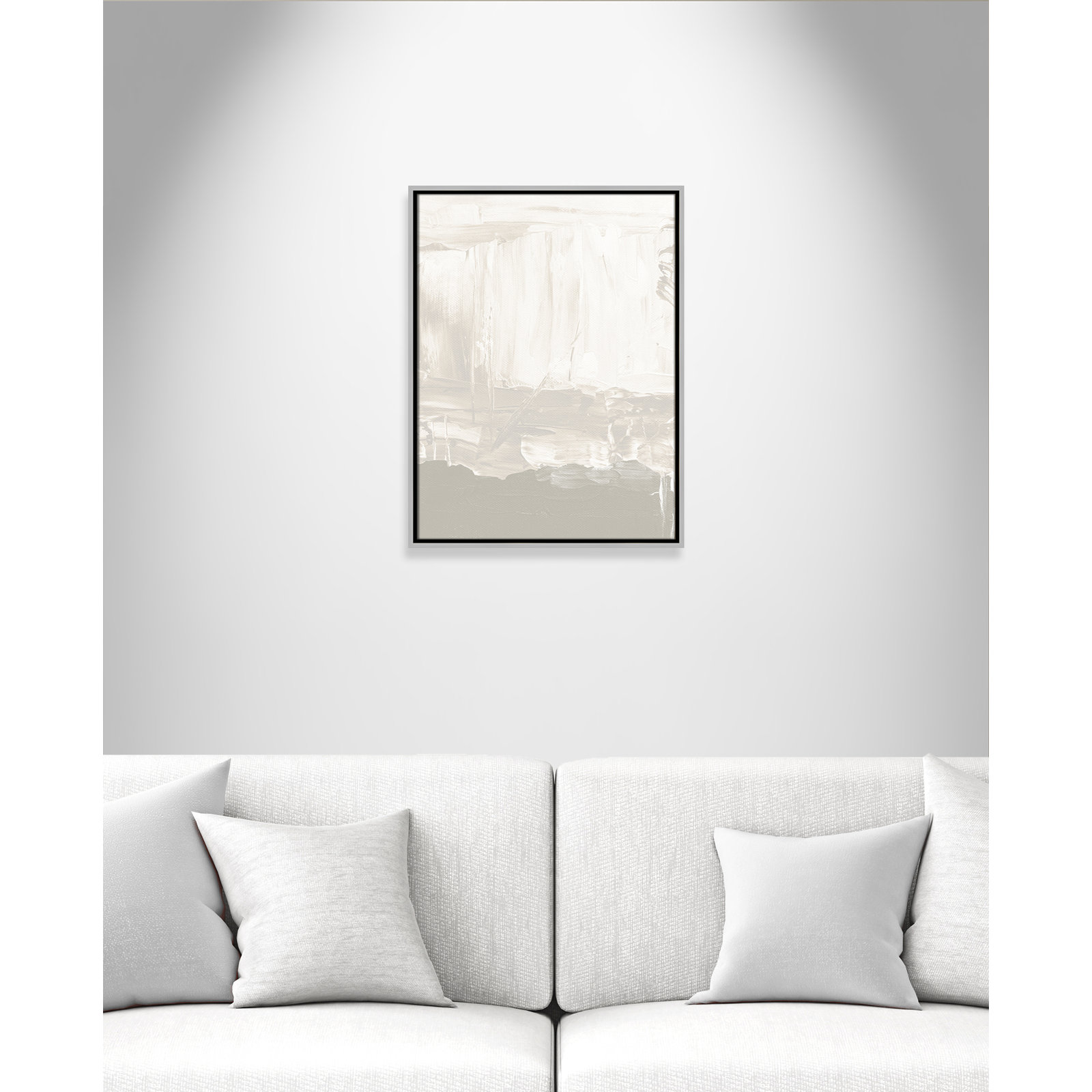 Albie "Taupe Abstract" Print, 25.5" H x 19.5" W, Silver