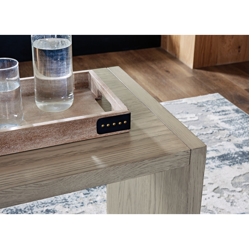 Dalenville Rectangular Black and Gray Wood Metal Coffee Table