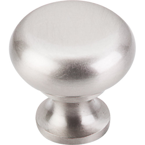 Flat Faced 1 1/4" Diameter Round Knob, Brushed Satin Nickel