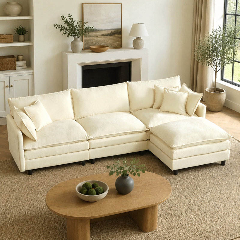 Canapé modulaire en L, Beige