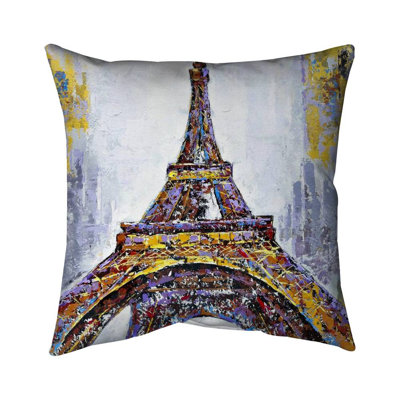 Paint Splash Eiffel Tower Square Pillow Cover & Insert
