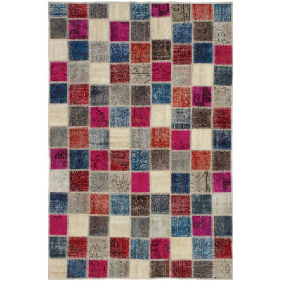 Arax One-of-a-Kind 5'5" x 8'6" 2010s Rectangle Wool Area Rug in Blue and Red
