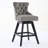 Swivel Counter Bar Stool Set with Wood Frame,Gray-1751842099