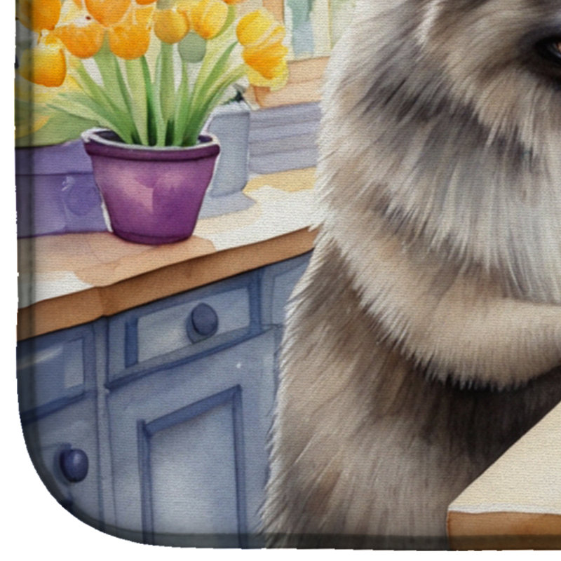 Tapis de vaisselle Decorating Pâques Keeshond