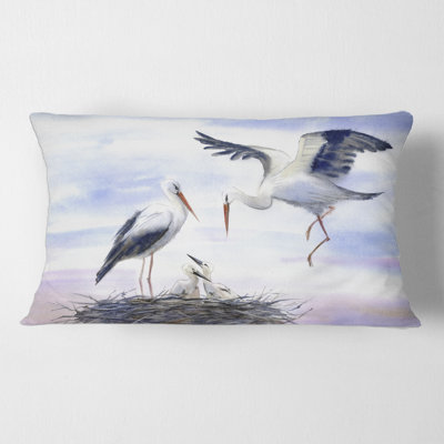 Storks in the Nest Rectangular Pillow Cover & Insert