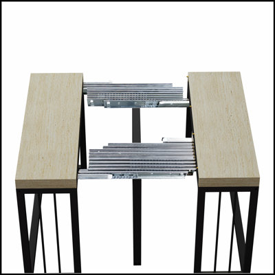 23.62"- 118"Modern Extendable Dining Table,Seats 2-10 People,,Space-Saving Wood Dining Table for Kitchen/Dining Room/Living Room,Perfect for Family Gatherings/Parties