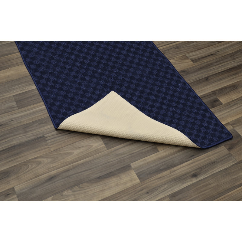 Tapis de couloir bleu marine