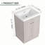 Meuble-lavabo autoportant 24 po avec lavabo en résine blanche et 2 portes d'armoire à fermeture en douceur