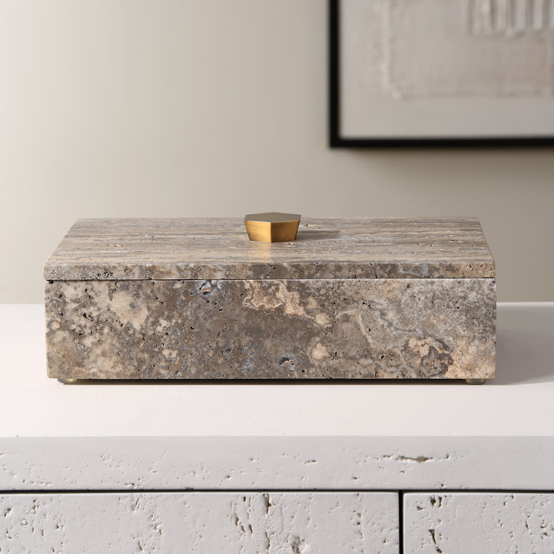 Brayden Studio® Ciske Travertine Stone Box
