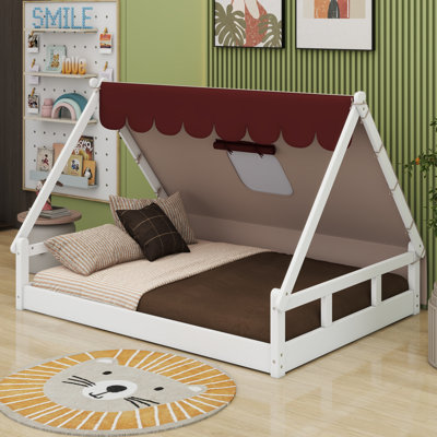 Lit-tente en bois avec tissu pour enfants Keyshia