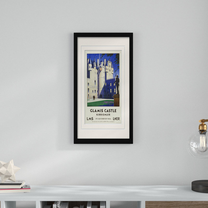 Glamis Castle - No Frame Rectangle Print on MDF, Yellow, Framed, 40cm H x 30cm W