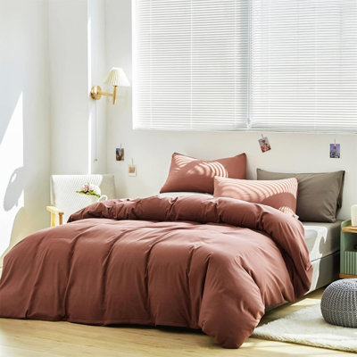 Ensemble d'édredon rouge brique King Marroon Bedding