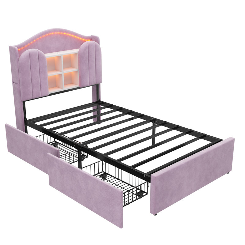 Upholstered Bed, Purple