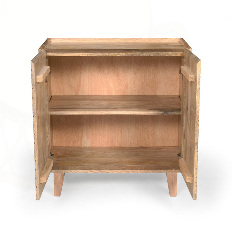 Round Wooden Coffee Table with Hidden Storage - 30.3\, Natural 
