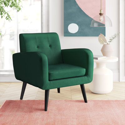 Almeda 28.75" W Mid-century Modern Tufted and Upholstered Armchair by Mercury Row