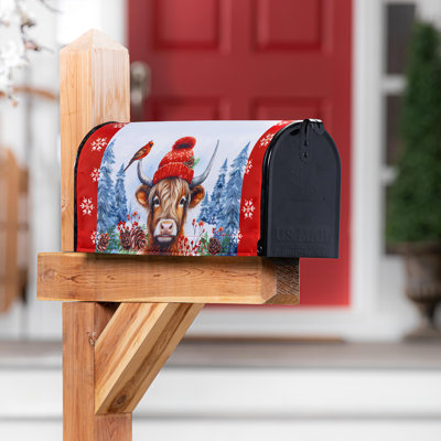 Bundled Up Highland Cow Mailbox Cover