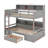 Twin Size Bunk Bed With Shelves And Drawer-2012512541