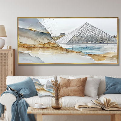 Art abstrait sur toile, "Louvre Reflections Landscape I" - France