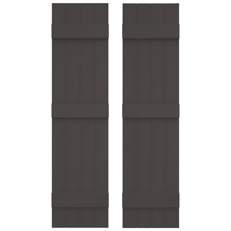 Builders Edge, volets sur mesure TailorMade jointés, volets Board-n-Batten, avec volets à volets, Gris tuxedo, 57 po