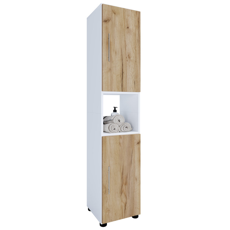 Sharese Bathroom Cabinet, Natural/White