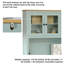 Armoire de cuisine autoportante bleu clair avec tiroirs, portes en verre et tablettes réglables, idéale pour les cuisines et les salles à manger Bleu clair