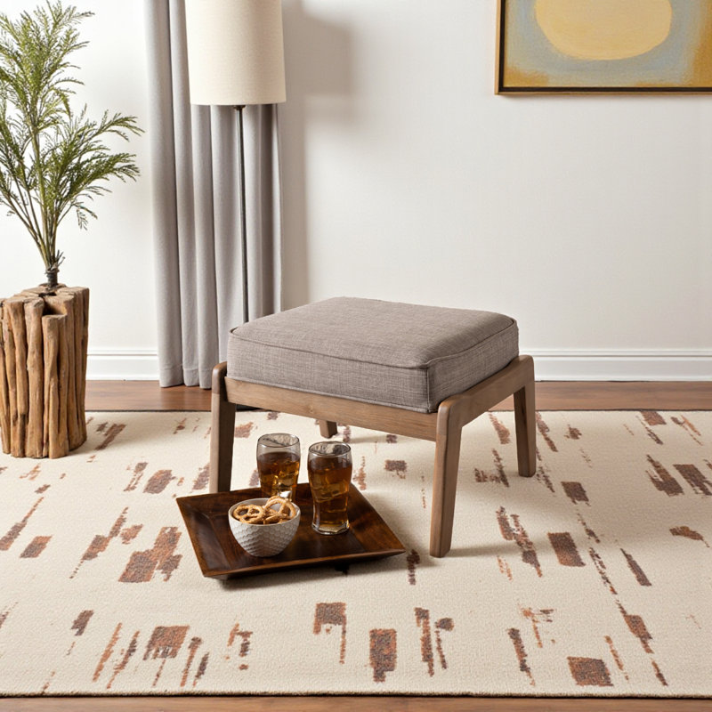 Repose-pieds rectangulaire en chêne antique Benny, H 14,15 po x l 21,5 po x P 18 po