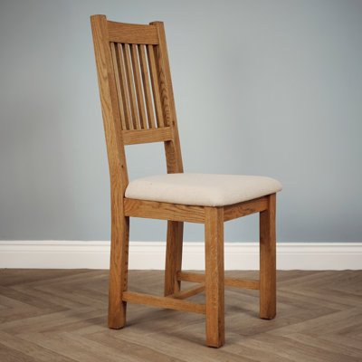 48 cm H Upholstered Genuine Leather Parsons Chair in Brown