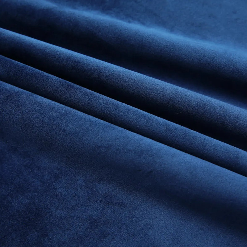 Dollman Velvet Blackout Curtain Single Panel, 140cm Width x 225cm Drop, Dark Blue