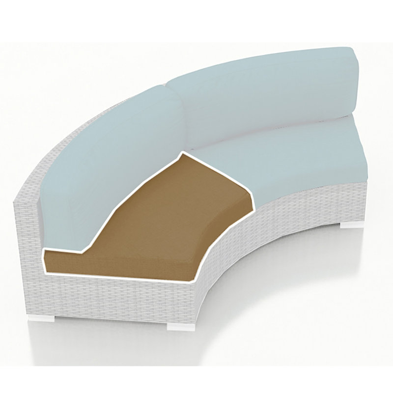 Curved Loveseat Seat Cushion - Cast Lagoon, Brown