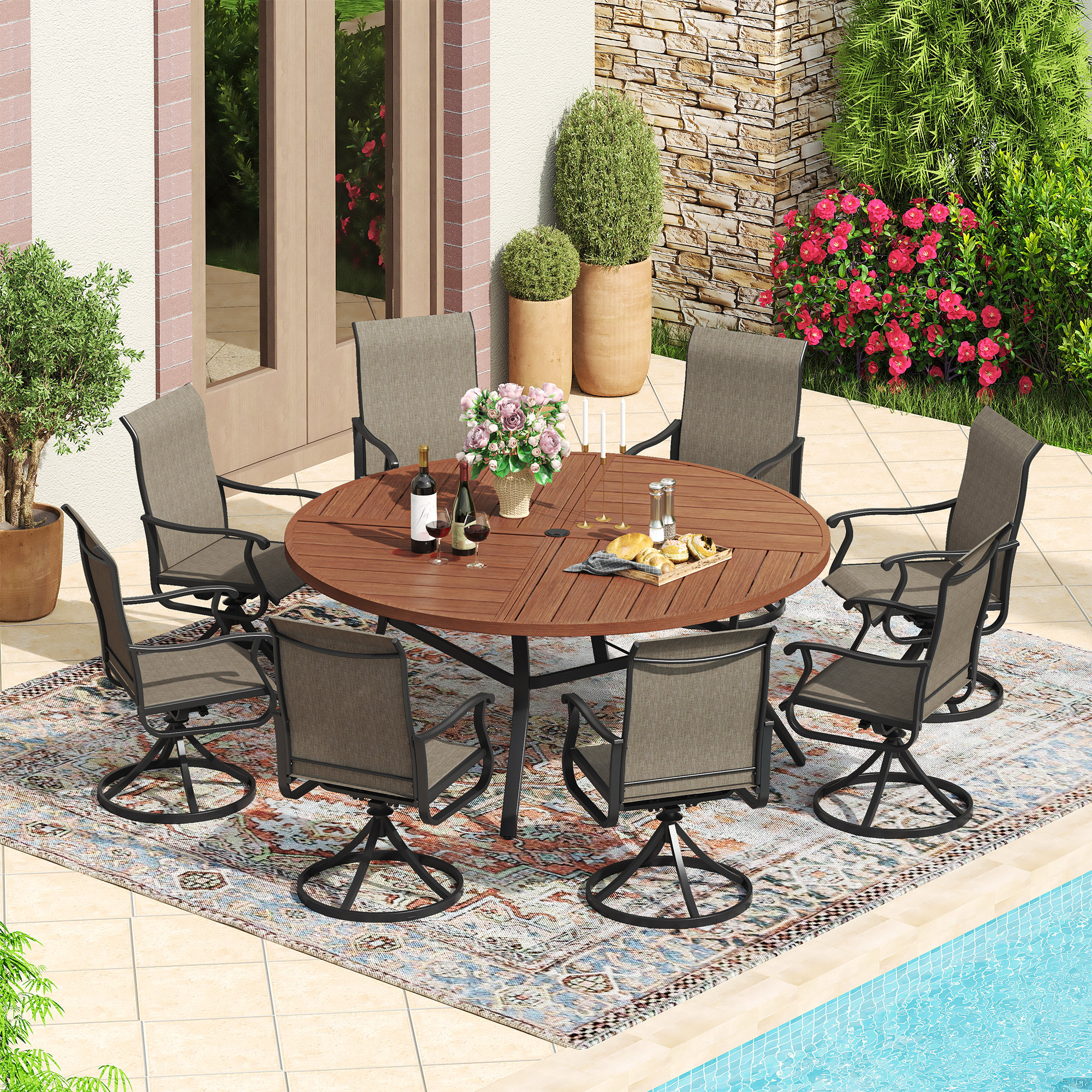 brentwood patio umbrellas Yescom 13ft Classic Red Coastal Solid Beech Wood Market Umbrella Pulley Its broad canopy provides generous shade while the marine Mondawe 13-ft Cantilever Patio Umbrella