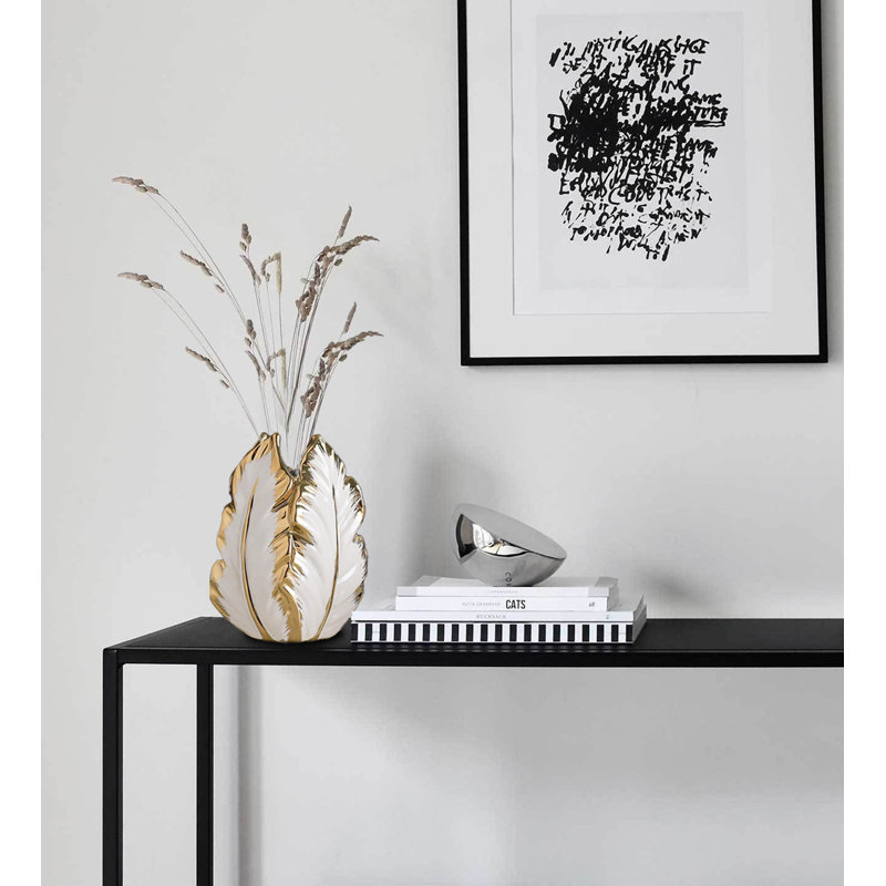 Vase à fleurs, vases élégants, Blanc / or