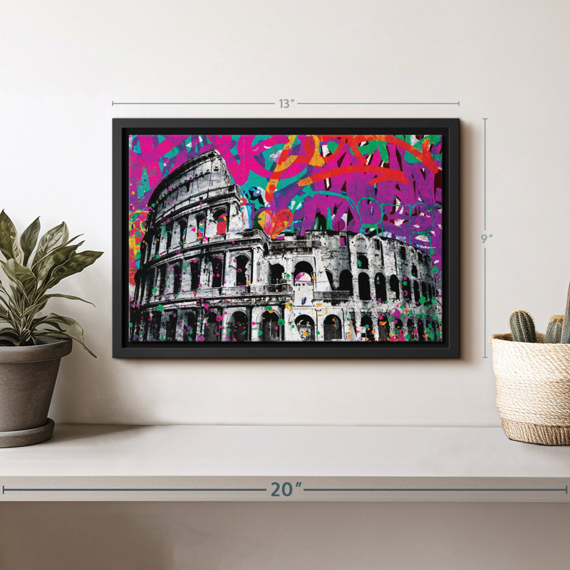 Grunge Colosseum Canvas Print, 9" H x 13" W